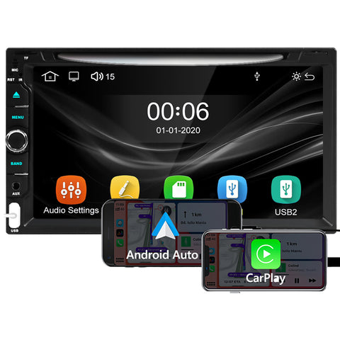 car video wholesaler touch screen car radios with apple carplay and android auto support cd dvd player bluetooth 5.0 FM AM usb aux camera input