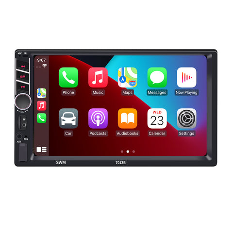 Car stereo manufacturer double din car stereo with carplay support fm radio bluetooth RCA AUX reversing camera input mirror link