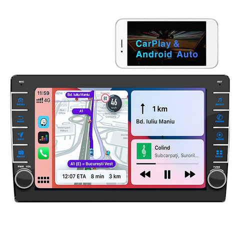 Car stereo wholesale online GPS navigation system with wireless apple carplay and android auto 9 inch touch screen with buttons and knobs support bluetooth wifi usb aux camera input