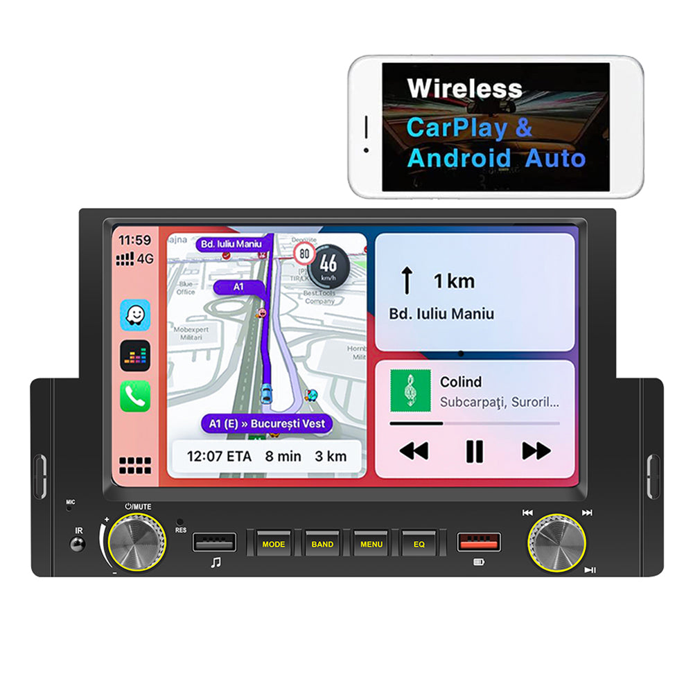 Universal Bluetooth Car radio single 1 din Autoradio 6.2 Inch