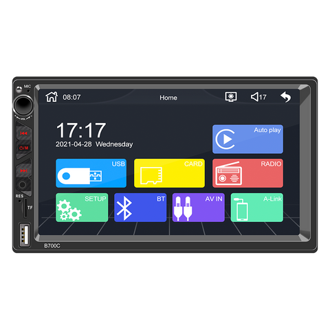 autoradio wholesaler head unit with apple carplay and android auto double din car stereo 7 inch capacitive touch screen bluetooth 5.0 usb aux car mp5 player support camera input